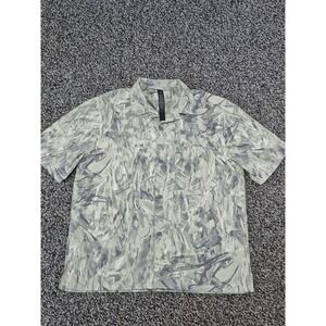 Lululemon Button Up Shirt Mens Small Airing Easy Ventlight Mesh Cloud Camo Green